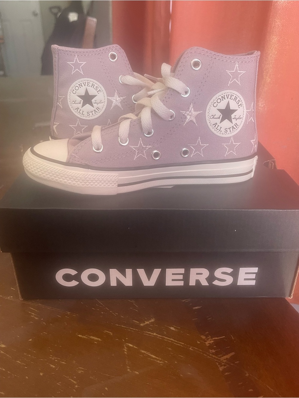 Converse Kids Lavender Star High-Top Sneakers